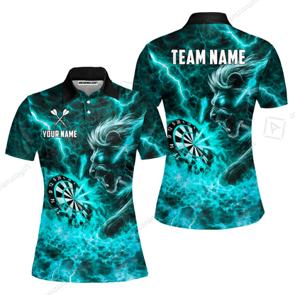 Custom Darts Team Jersey, Personalized Lightning Lion Jersey Shirt For Players With Name & Team Name