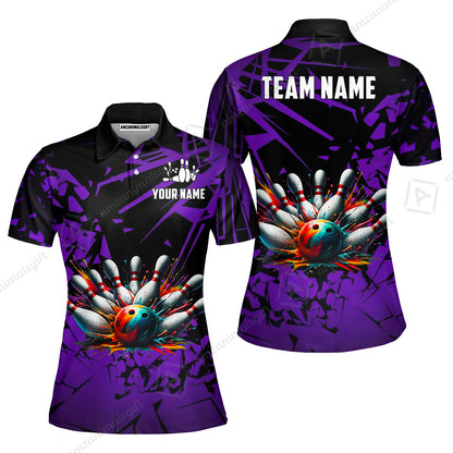 Custom Bowling Jersey Polo Shirt, Strike Explosion Bowling, Custom Bowling Jersey Team Shirt For Players With Name & Team Name