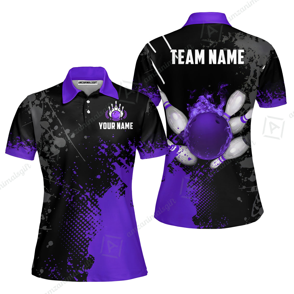Custom Bowling Jersey Polo Shirt, Fire Ball Bowling, Custom Bowling Jersey Team Shirt For Players With Name & Team Name