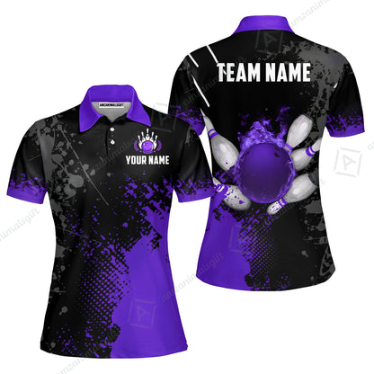 Custom Bowling Jersey Polo Shirt, Fire Ball Bowling, Custom Bowling Jersey Team Shirt For Players With Name & Team Name