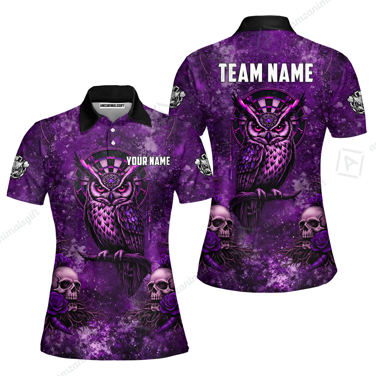 Custom Darts Team Jersey, Personalized Spooky Owl Jersey Shirt For Players With Name & Team Name