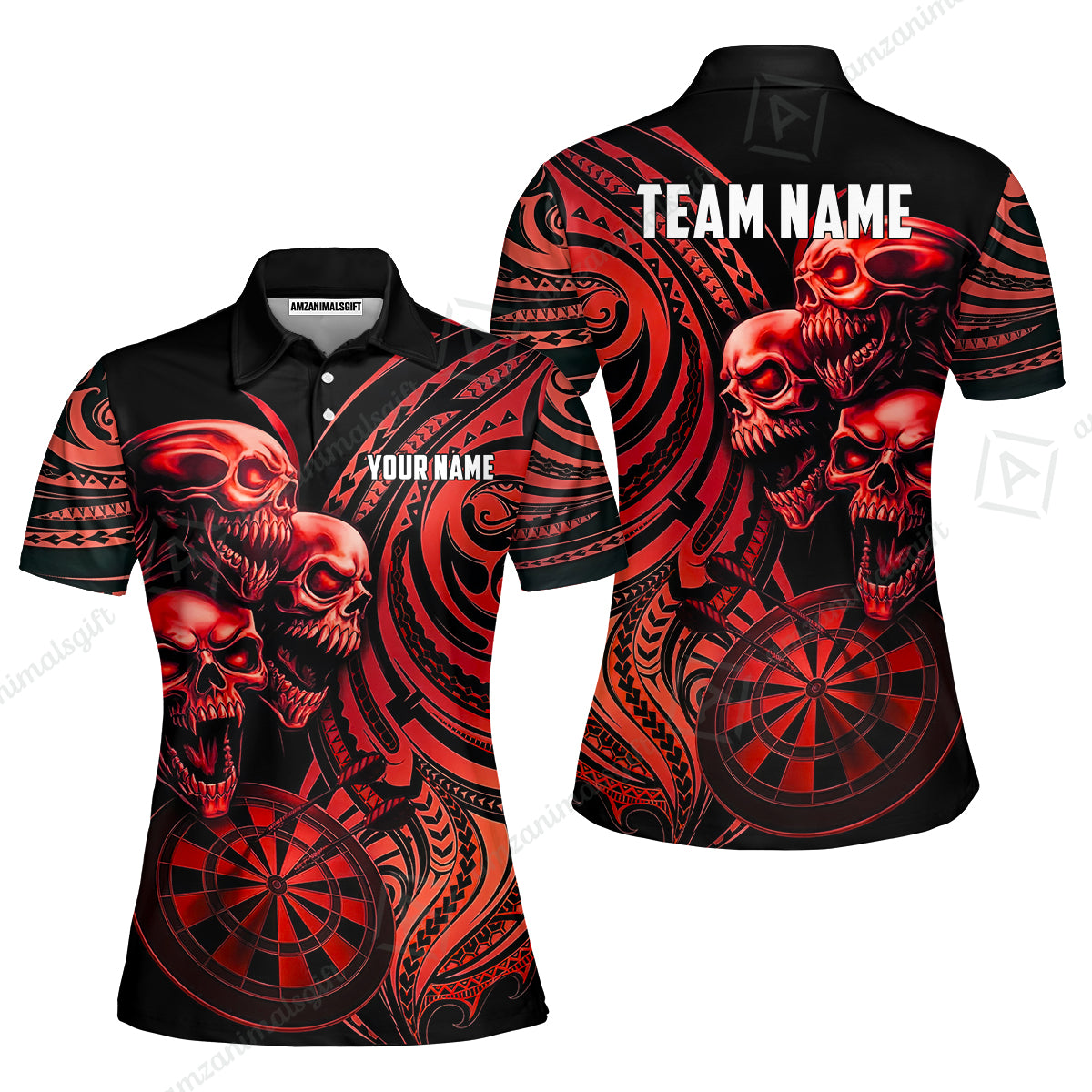 Custom Darts Team Jersey, Personalized Neon Skull Jersey Shirt For Players With Name & Team Name