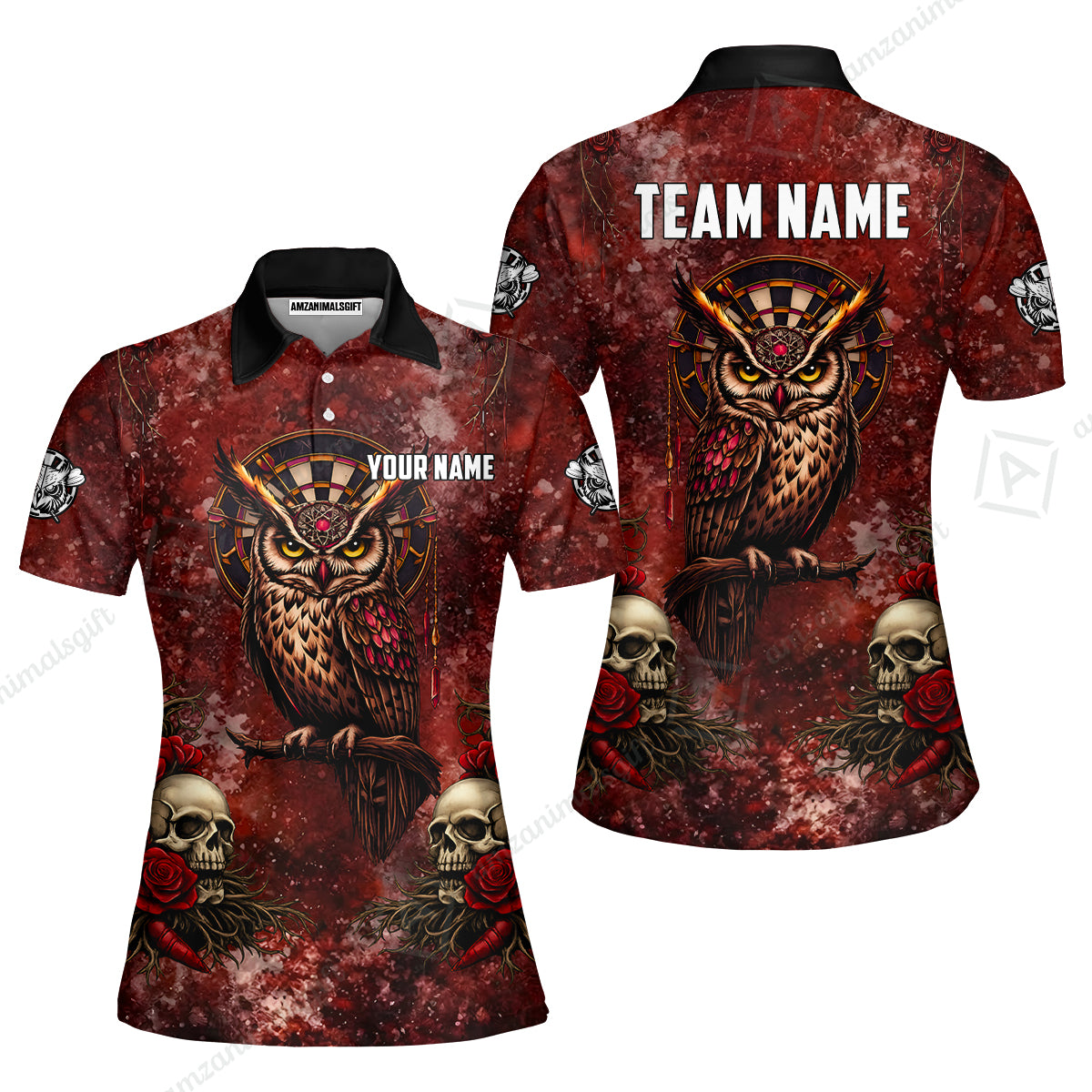 Custom Darts Team Jersey, Personalized Spooky Owl Jersey Shirt For Players With Name & Team Name