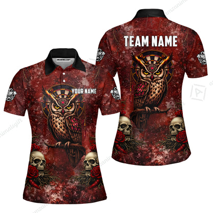 Custom Darts Team Jersey, Personalized Spooky Owl Jersey Shirt For Players With Name & Team Name