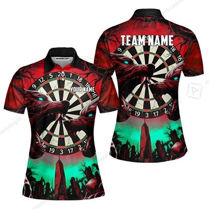 Custom Darts Team Jersey, Personalized Black Forest Wolves Dart Polo Shirt For Players With Name & Team Name