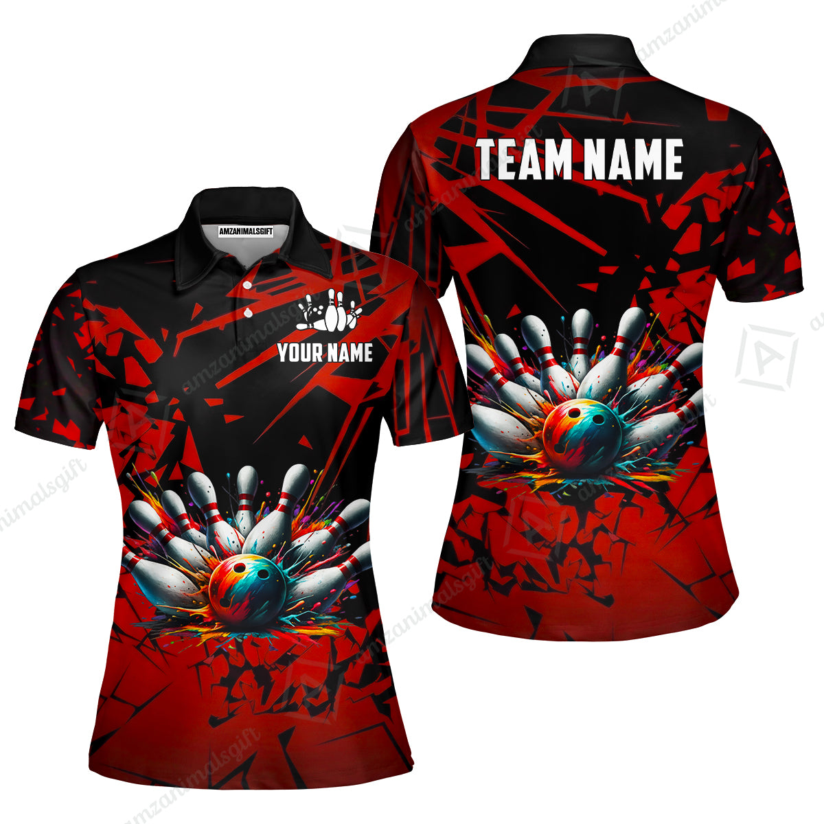 Custom Bowling Jersey Polo Shirt, Strike Explosion Bowling, Custom Bowling Jersey Team Shirt For Players With Name & Team Name