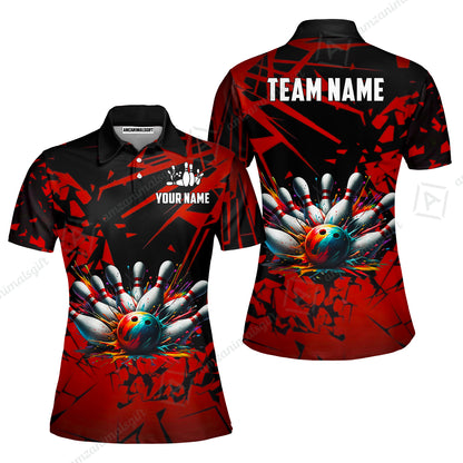 Custom Bowling Jersey Polo Shirt, Strike Explosion Bowling, Custom Bowling Jersey Team Shirt For Players With Name & Team Name
