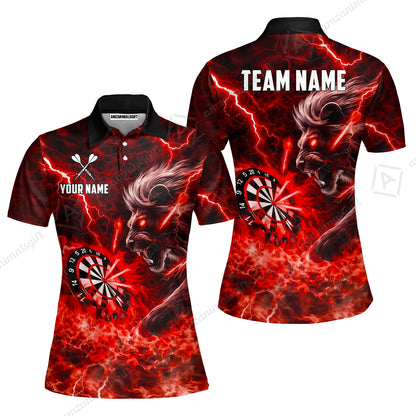 Custom Darts Team Jersey, Personalized Lightning Lion Jersey Shirt For Players With Name & Team Name
