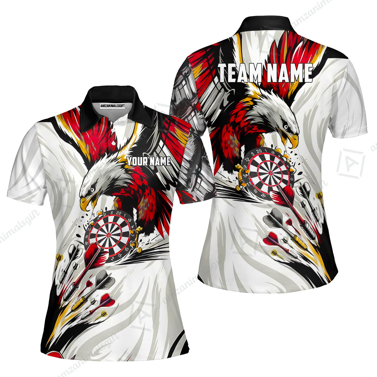 Custom Darts Team Jersey, Personalized Eagle Strike Dart Polo Shirt For Players With Name & Team Name