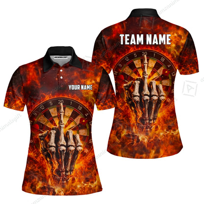 Custom Darts Team Jersey, Personalized Reaper Bullseye Dart Polo Shirt For Players With Name & Team Name