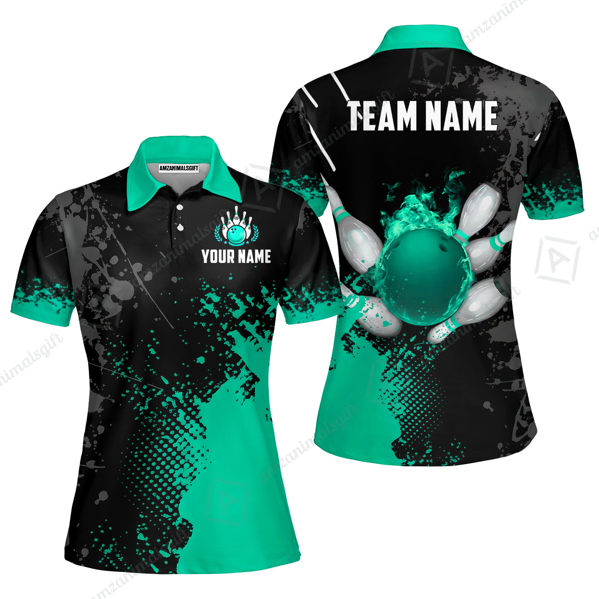 Custom Bowling Jersey Polo Shirt, Fire Ball Bowling, Custom Bowling Jersey Team Shirt For Players With Name & Team Name
