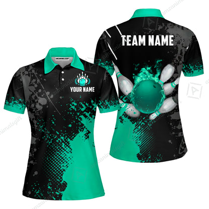 Custom Bowling Jersey Polo Shirt, Fire Ball Bowling, Custom Bowling Jersey Team Shirt For Players With Name & Team Name