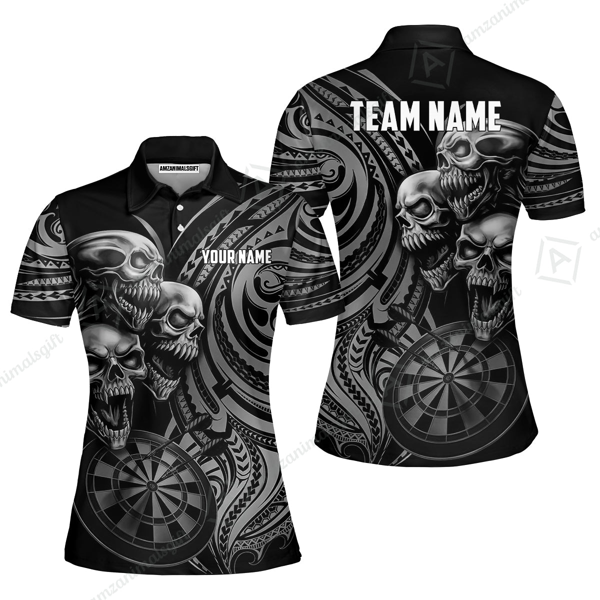 Custom Darts Team Jersey, Personalized Neon Skull Jersey Shirt For Players With Name & Team Name