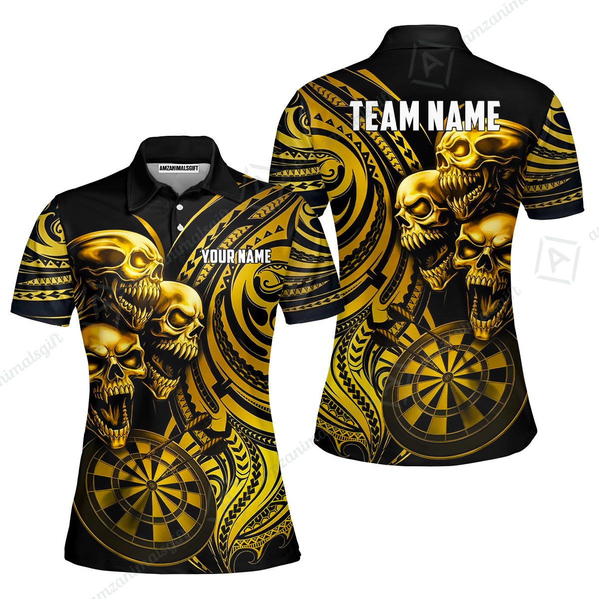 Custom Darts Team Jersey, Personalized Neon Skull Jersey Shirt For Players With Name & Team Name