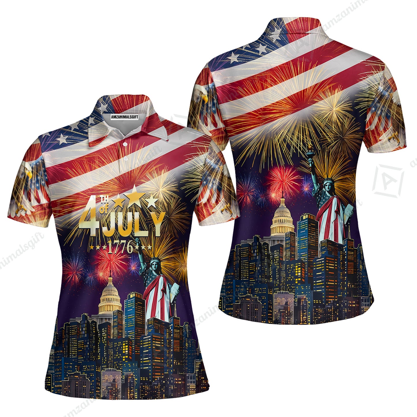 Custom Bowling Jersey Polo Shirt, Independence Day Celebration 1776 Bowling, Custom Bowling Jersey Team Shirt For Players With Name and Team Name