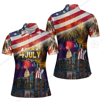 Custom Bowling Jersey Polo Shirt, Independence Day Celebration 1776 Bowling, Custom Bowling Jersey Team Shirt For Players With Name and Team Name