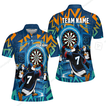 Custom Darts Team Jersey, Personalized Penguins Strike Dart Polo Shirt For Players With Name & Team Name
