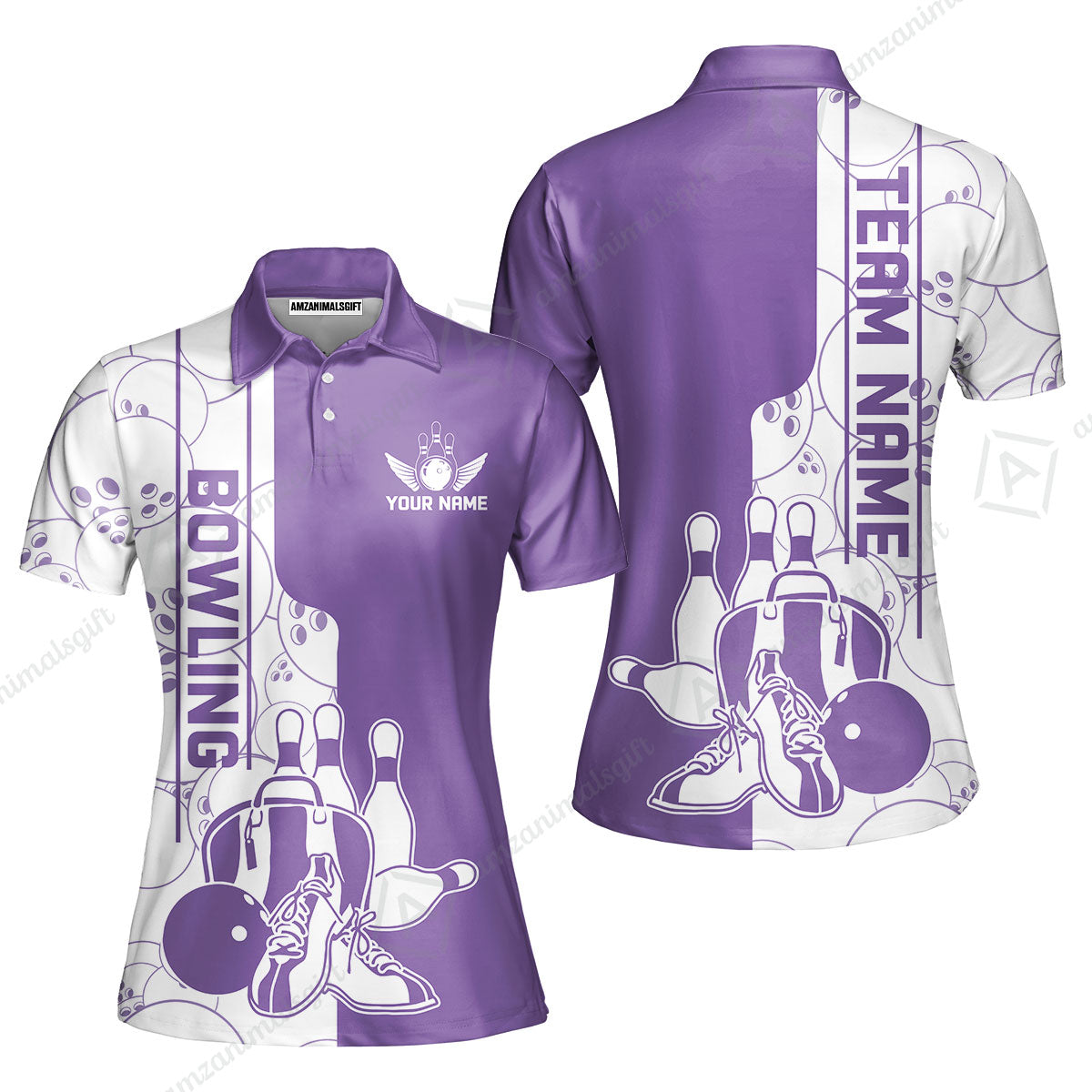 Custom Bowling Team Jersey Bowling Shoes Polo Shirts, Bowling Team Uniforms, Personalized Name And Team Name