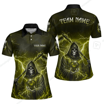 Custom Bowling Jersey Polo Shirt, Multiple Colors Death, Custom Bowling Jersey Team Shirt For Players With Name & Team Name
