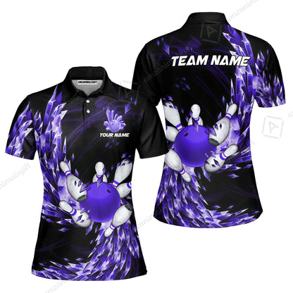 Custom Bowling Jersey Polo Shirt, Crystal Explosion Bowling Custom Bowling Jersey Team Shirt For Players With Name & Team Name