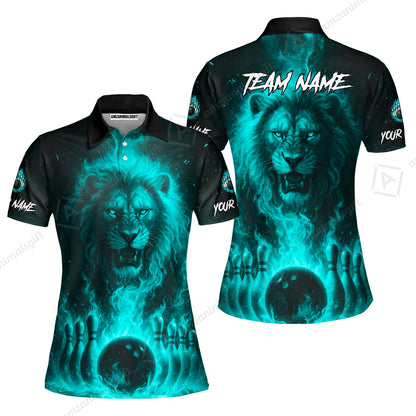 Custom Bowling Jersey Polo Shirt, Bowling Lion Of The Savannah, Custom Bowling Jersey Team Shirt For Players With Name & Team Name