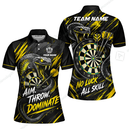 Customized Darts Team Jersey, Personalized Snake Darts Abstract Background Polo Shirt For Players With Name & Team Name