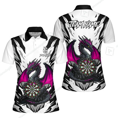 Custom Darts Team Jersey, Personalized Fantasy Dragon Dart Polo Shirt For Players With Name & Team Name
