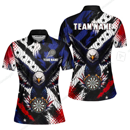 Custom Dart Jersey Team Shirt For Players, American Flag and Eagle Hold Board, Personalize Name and Team Name