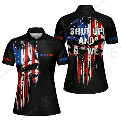 Custom Bowling Jersey Polo Shirt,  Skull Bowling, Custom Bowling Jersey Team Shirt For Players With Name and Team Name