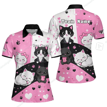 Custom Bowling Jersey Polo Shirt,  Meow Moments, Custom Bowling Jersey Team Shirt For Players With Name and Team Name