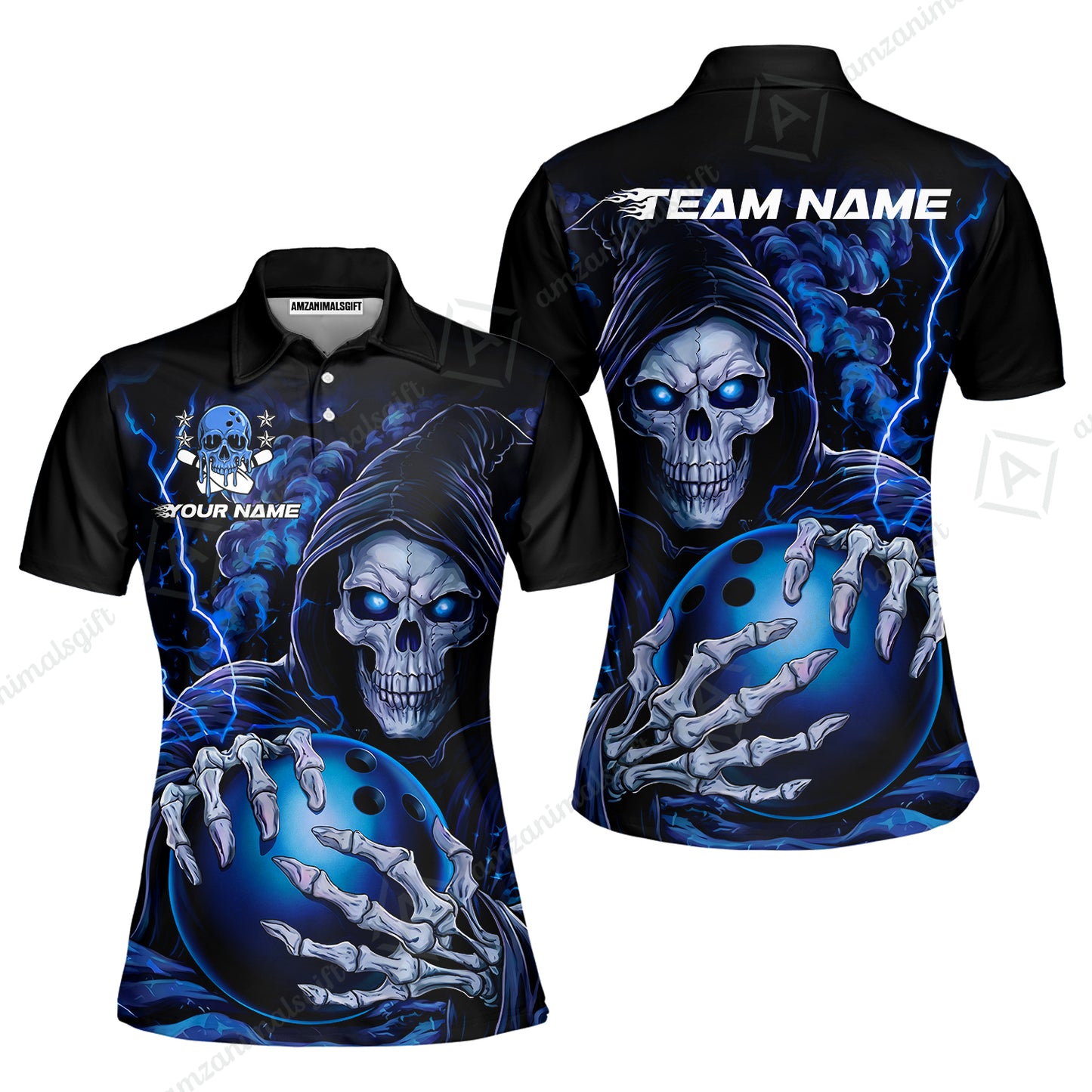 Custom Bowling Jersey Polo Shirt, The Death Hold Bowling Ball, Custom Bowling Jersey Team Shirt For Players With Name & Team Name