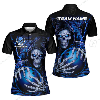 Custom Bowling Jersey Polo Shirt, The Death Hold Bowling Ball, Custom Bowling Jersey Team Shirt For Players With Name & Team Name
