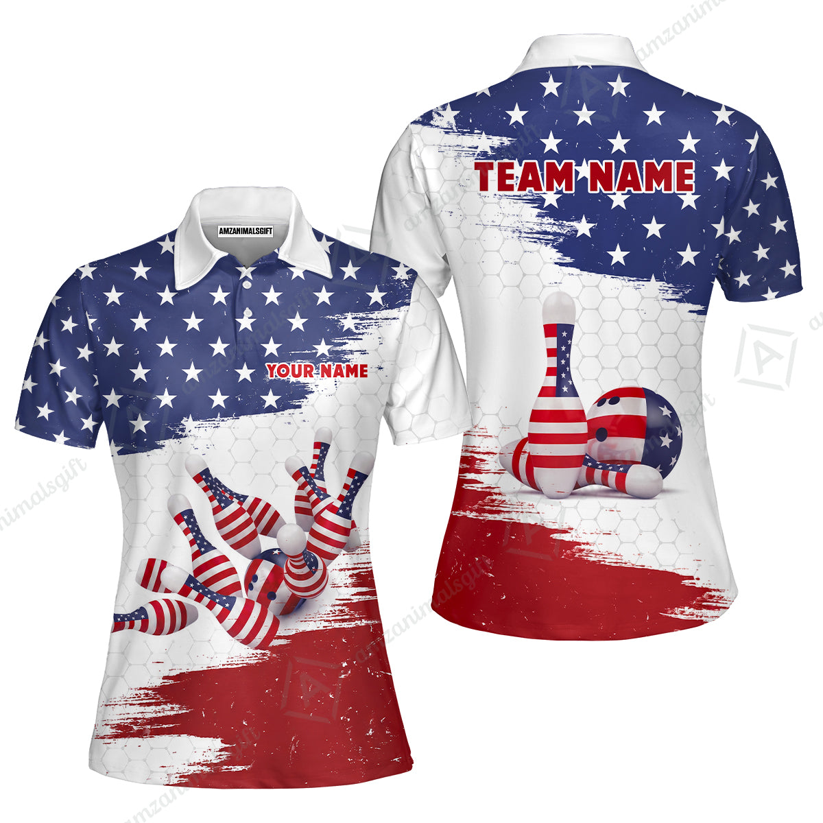 Custom Bowling Jersey Polo Shirt, Strike Force, Custom Bowling Jersey Team Shirt For Players With Name and Team Name
