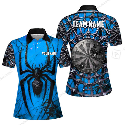Custom Darts Jersey Polo Shirt, Gothic Widow Spiderweb, Custom Dart Jersey Team Shirt For Players With Name & Team Name