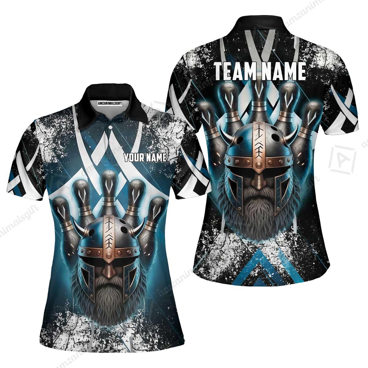 Custom Bowling Jersey Polo Shirt, Norse Warrior Bowling, Custom Bowling Jersey Team Shirt For Players With Name and Team Name