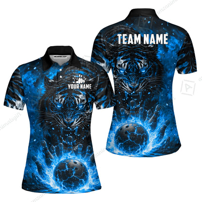 Custom Bowling Jersey Polo Shirt, Cursed Phantom Tiger, Custom Bowling Jersey Team Shirt For Players With Name & Team Name