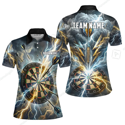 Custom Darts Team Jersey, Personalized Lightning Darts Polo Shirt For Players With Name & Team Name