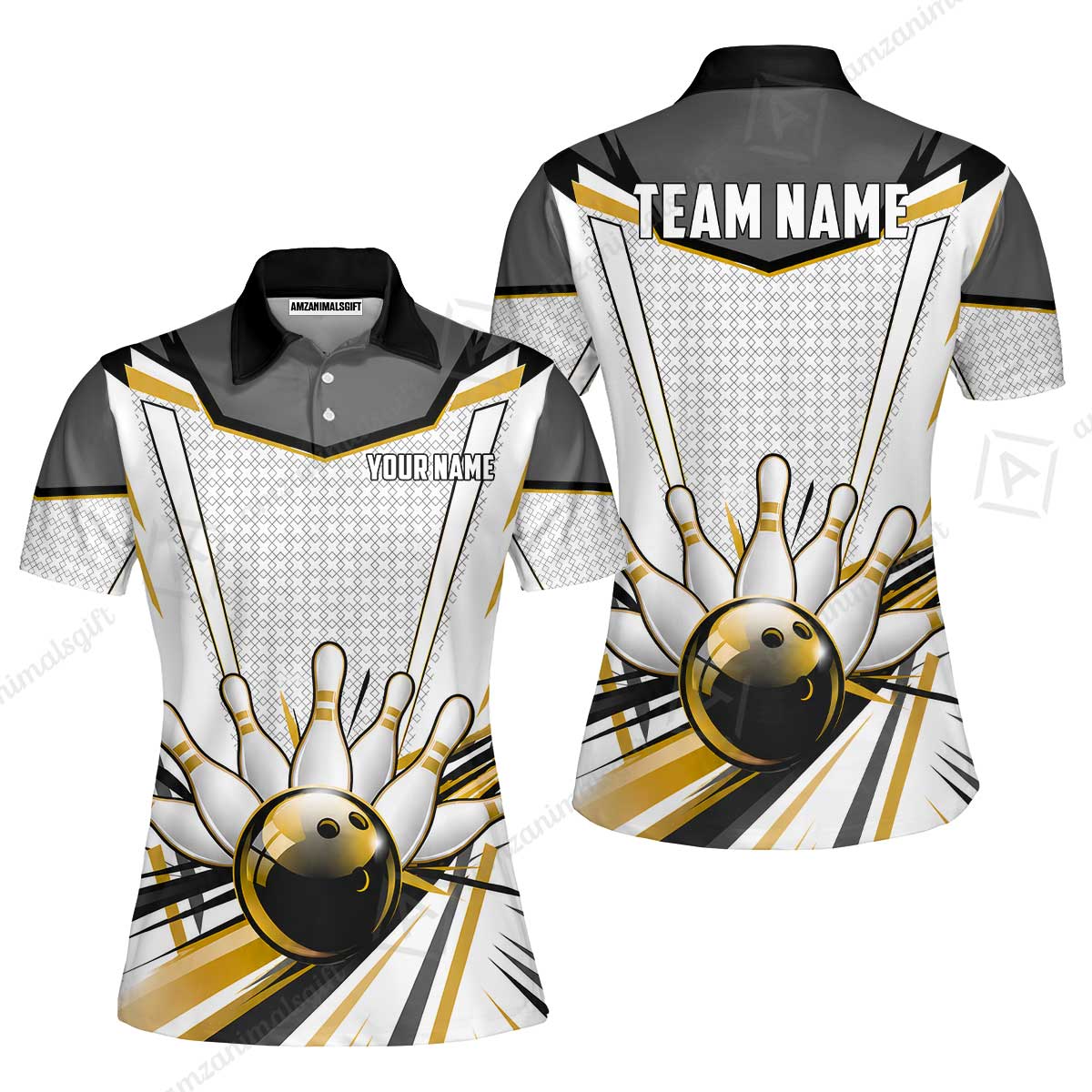 Customized Golden Cyber Strike Bowling Jersey, Custom Name And Team Name For Bowlers