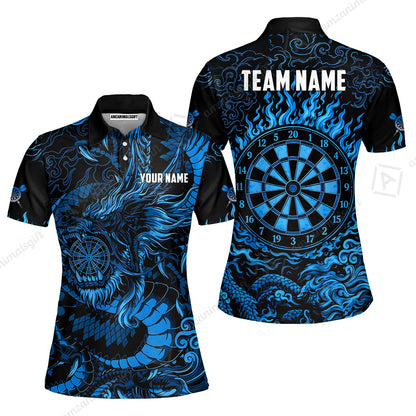 Custom Darts Jersey Polo Shirt, Dragon's Bullseye Darts, Custom Dart Jersey Team Shirt For Players With Name & Team Name