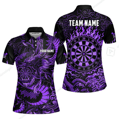 Custom Darts Jersey Polo Shirt, Dragon's Bullseye Darts, Custom Dart Jersey Team Shirt For Players With Name & Team Name