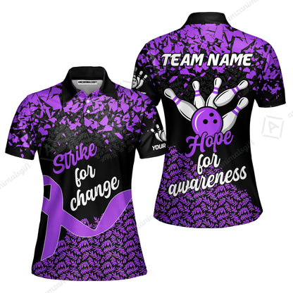 Custom Bowling Jersey Uniform Shirt, Bowling Strike For Change Team Shirt For Players With Name & Team Name