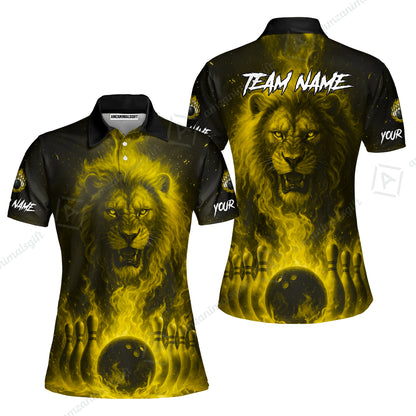 Custom Bowling Jersey Polo Shirt, Bowling Lion Of The Savannah, Custom Bowling Jersey Team Shirt For Players With Name & Team Name