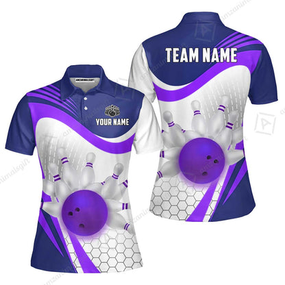 Custom Bowling Jersey Polo Shirt, Geometric Streamline & Fresh Mint, Custom Bowling Jersey Team Shirt For Players With Name & Team Name