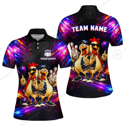 Custom Bowling Jersey Polo Shirt, Cool Roosters Bowling, Custom Bowling Jersey Team Shirt For Players With Name & Team Name