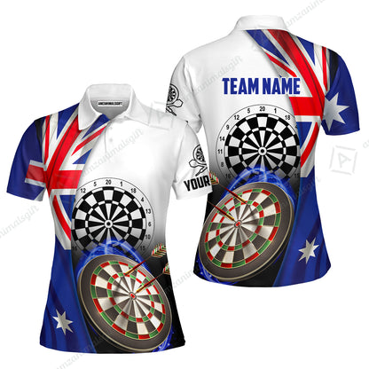 Personalized Darts Men Polo Shirt - Custom Name & Team Name Australia Flag Darts Polo Shirt For Men, Darts Team, Darts Lover