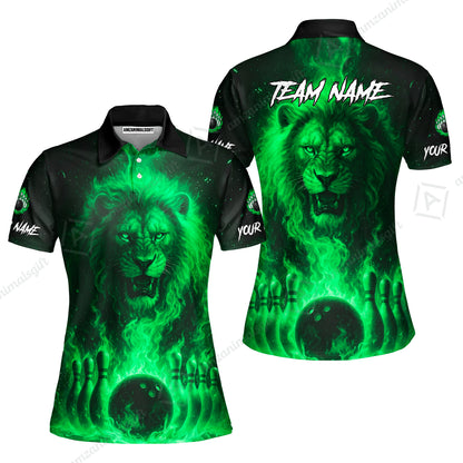 Custom Bowling Jersey Polo Shirt, Bowling Lion Of The Savannah, Custom Bowling Jersey Team Shirt For Players With Name & Team Name