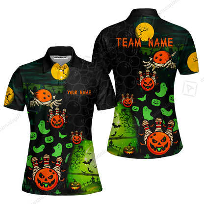 Customized Halloween Neon Ghost Bowling Jersey, Custom Name And Team Name For Bowlers