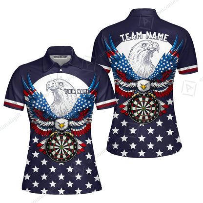Custom Darts Jersey Polo Shirt, American Eagle, Custom Dart Jersey Team Shirt For Players With Name & Team Name