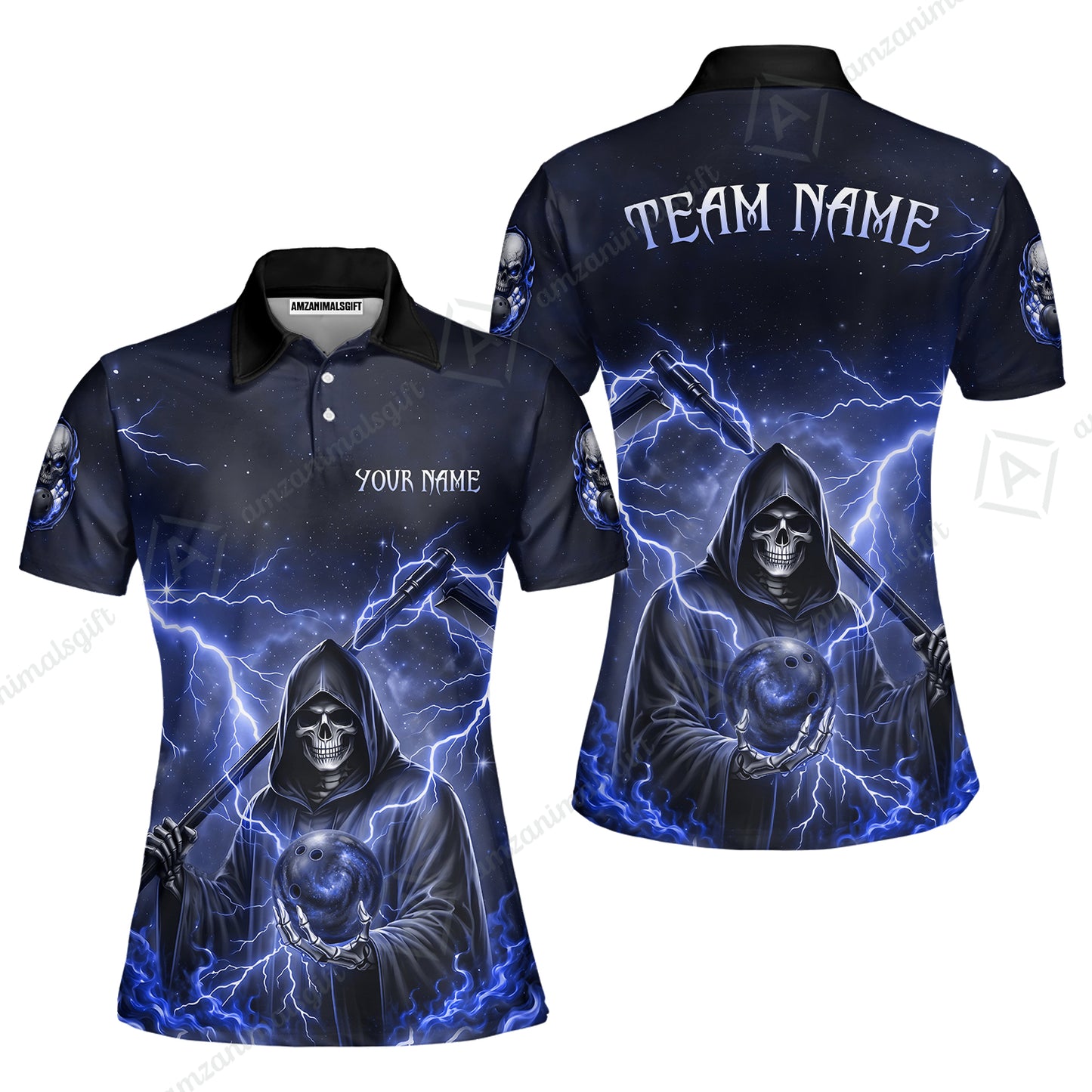Custom Bowling Jersey Polo Shirt, Multiple Colors Death, Custom Bowling Jersey Team Shirt For Players With Name & Team Name