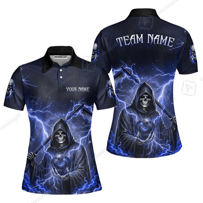 Custom Bowling Jersey Polo Shirt, Multiple Colors Death, Custom Bowling Jersey Team Shirt For Players With Name & Team Name